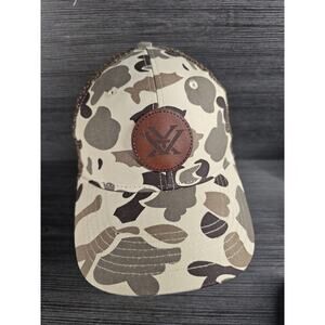 Vortex Duck Camo Leather Patch Baseball Cap Mesh Trucker Snapback
